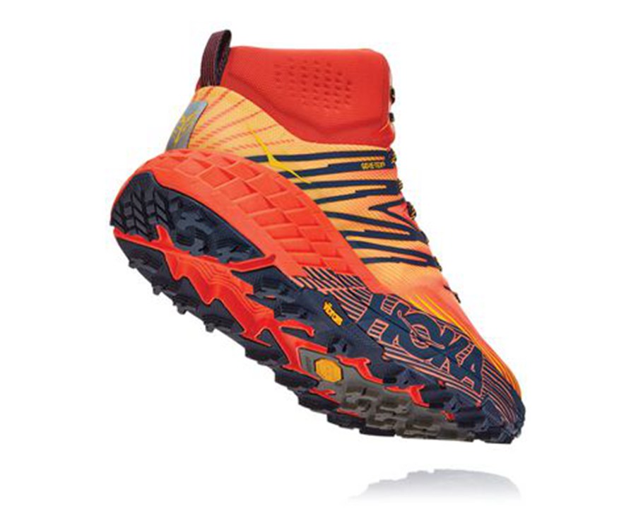Hoka One One Mens Trail Shoes - Speedgoat Mid GORE-TEX 2 - Red - LAMR80543
